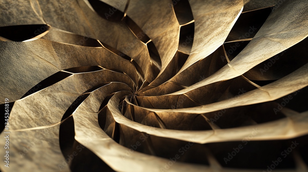 Aufkleber intricate golden swirl: an abstract design with depth and perspective
