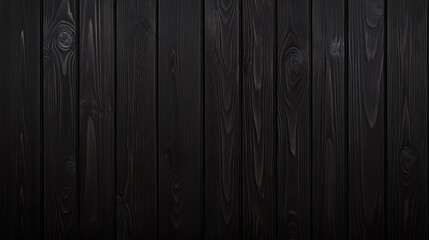 Fototapeta premium Dark wooden planks with visible grain patterns create sleek and modern texture. vertical alignment and deep color add sense of elegance and sophistication to surface