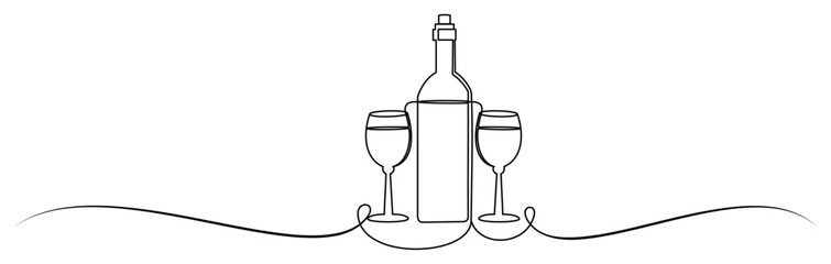 vector line art bottle and glass beer