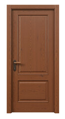 Fototapeta premium Elegant Wooden Door with Classic Design for Interior Spaces isolated on white or transparent png background