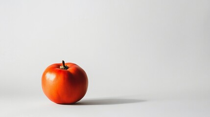 Fresh Red Tomato Isolated on a White Background with Copy Space