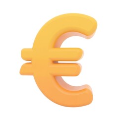 Obraz premium Stylized euro sign illustration minimalist art isolated on white background