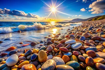 Obraz premium Pebble Beach at Sunset