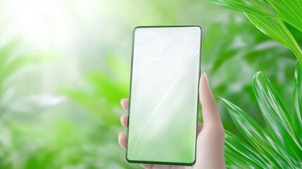 Closeup of hand holding modern smartphone, mobile communication in the digital age