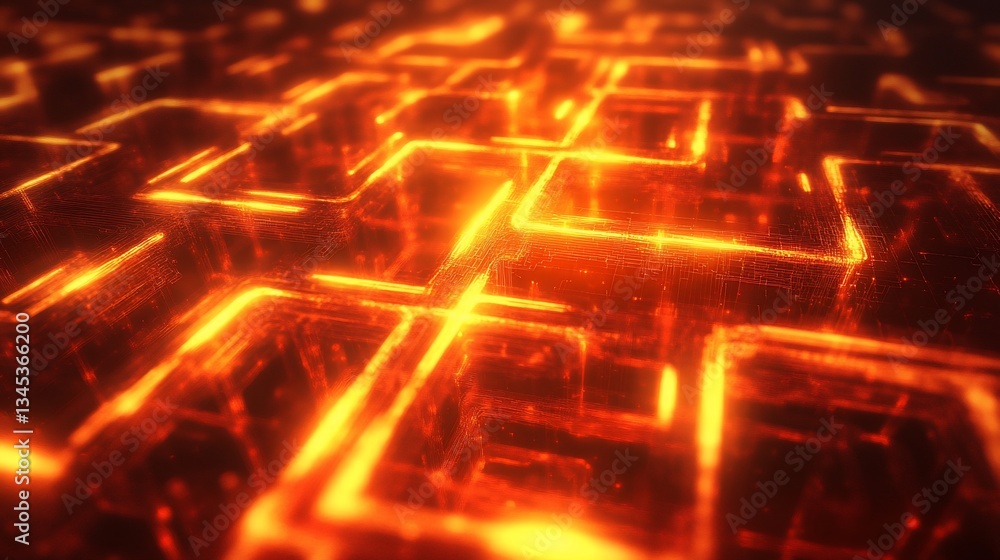 Poster abstract glowing circuit board pattern: high-tech futuristic design