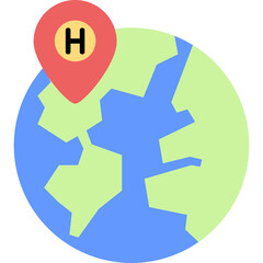 Flat - icon - hotel illustration