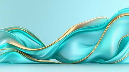 Naklejka premium Elegant blue and gold wave background design for modern luxury presentations