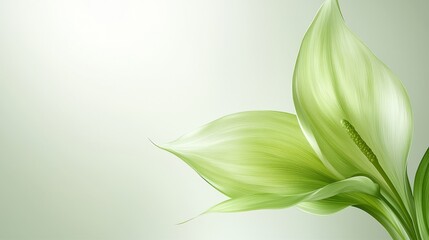 Vibrant green flower on pristine white background, a stunning closeup for nature lovers