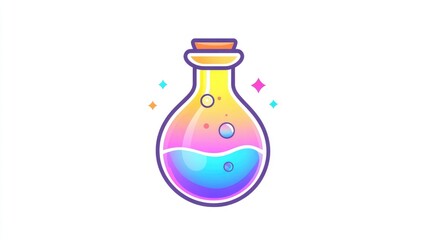 Colorful magic potion bottle illustration