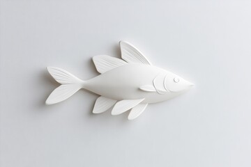 Obraz premium Minimalist white fish sculpture