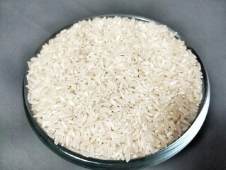 rice on a black background