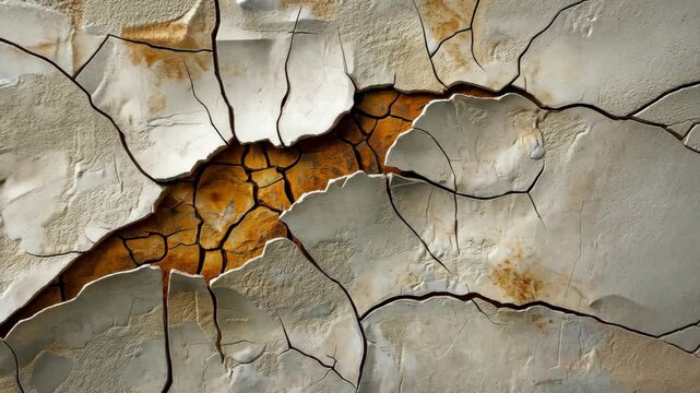 cracked clay artwork with intricate patterns, artistic and textured composition, bold and minimalistic design, natural background