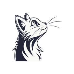  "Adorable Cartoon Black and White Cat Waving"