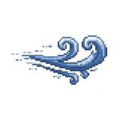 Fototapeta premium A gust of wind. Pixel style. White background.