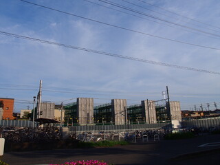 名鉄三河線の高架工事風景