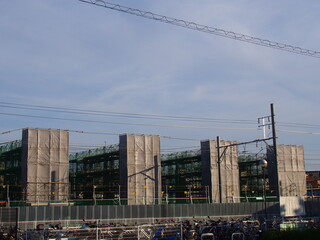 名鉄三河線の高架工事風景