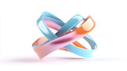 Abstract colorful ribbons in a dynamic swirl