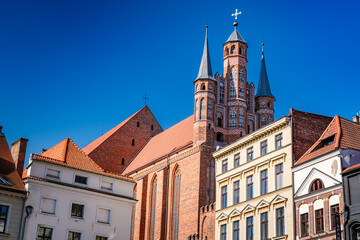Stunning architecture of the Church of the Assumption of the Blessed Virgin Mary in Torun, Poland