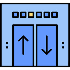 black line - icon - hotel illustration