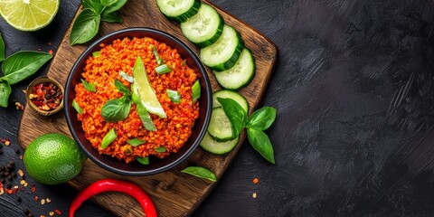 Colorful and Fresh Vegetarian Quinoa Salad with Lime and Herbs