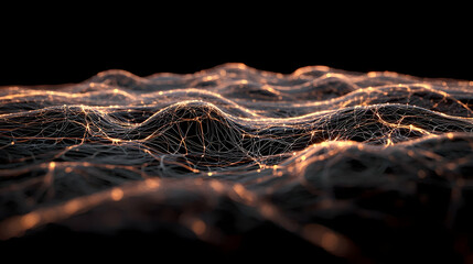Abstract Glowing Data Waves