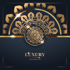 Luxury Background with Intricate Golden Mandala Design