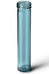 Teal-colored glass cylinder container