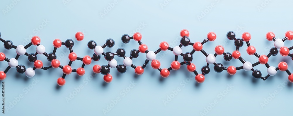 Poster glucose levels prevention concepts. molecular structure on a blue background displaying various atom