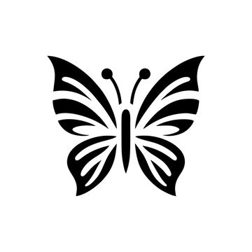 Abstract Butterfly Silhouette Design