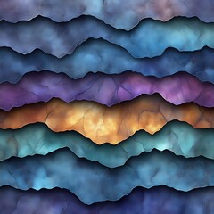 Abstract Geometric Composition with Textured Brushstrokes