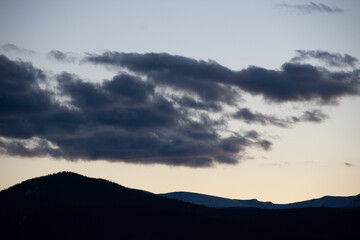 Gray winter evening in the Colorado Rocky Mountains