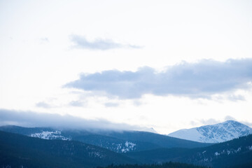Gray winter evening in the Colorado Rocky Mountains
