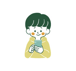 スマートフォンを使っている男性