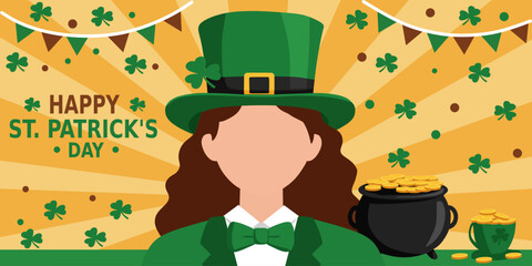 st patricks day leprechaun vector illustration