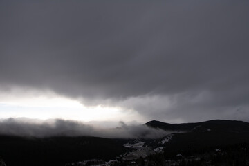 Gray winter evening in the Colorado Rocky Mountains