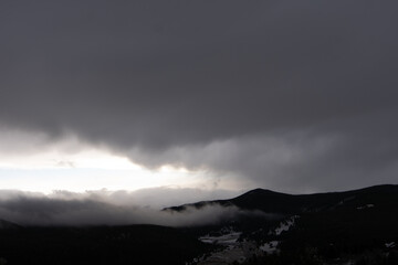 Gray winter evening in the Colorado Rocky Mountains