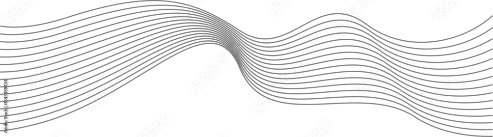 Poster minimalist abstract line wave element