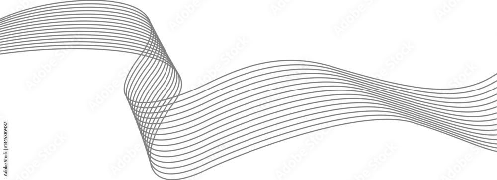 Poster minimalist abstract line wave element