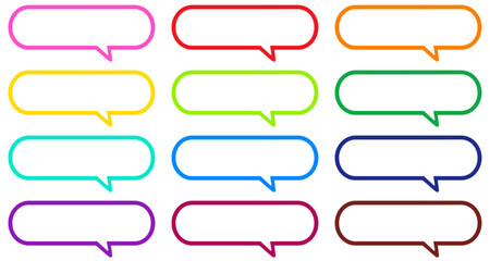 横長の丸吹き出し カラフル12色セット