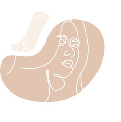 Abstract Woman Line Art Element