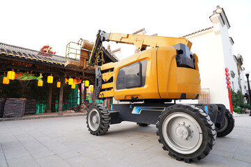 Boom lifts work in scenic areas in China