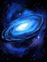 Spiral Galaxy in Deep Space Art