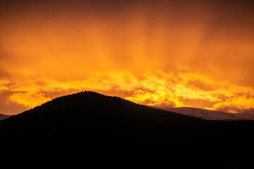 Fiery skies over the Colorado Rocky Mountains
