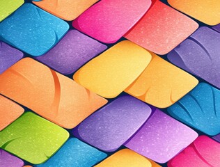 Colorful Interlocking Stone Pattern Design