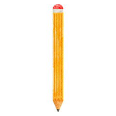 Watercolor Pencil Illustration for Stationery. Hand-Drawn Watercolor Pencil for School Supplies