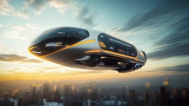The flying bus glided effortlessly through the sky, offering passengers a unique and exhilarating view of the city below.