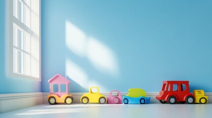 Fototapeta premium Playful Pastel Nursery Decor with Empty Space