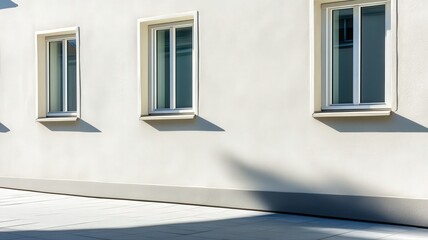 Fototapeta premium Modern Building Exterior with Three Rectangular Windows