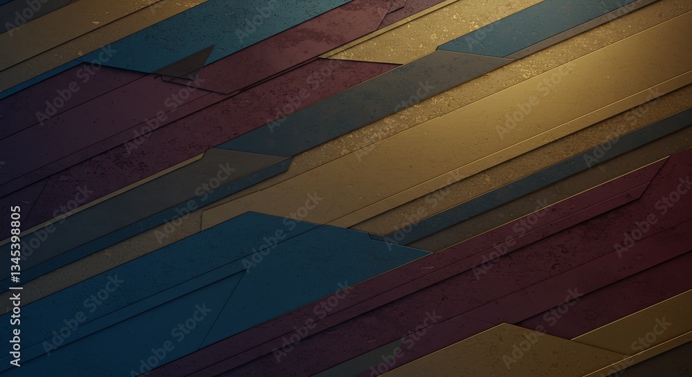 Poster a colorful, abstract design with a metallic texture
