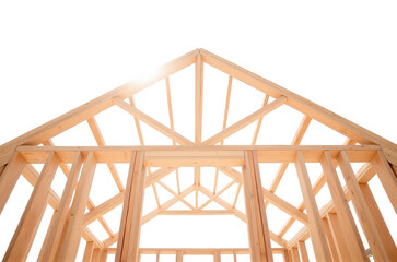Wooden House Frame Structure Under Construction